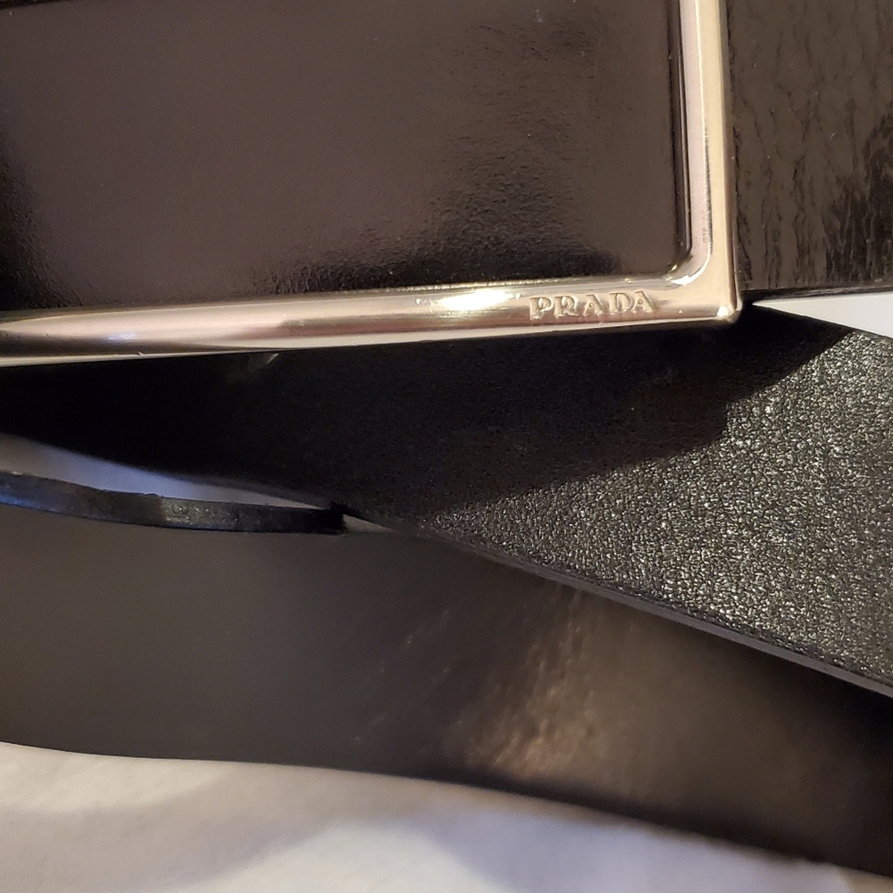 Prada black leather belt